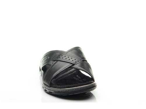 Chinelo Pegada Masculino em Couro Preto 131661-06