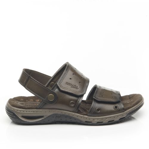 Sandália Pegada Masculina em Couro Cravo 131668-03