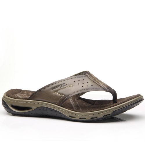 Chinelo Pegada Masculino em Couro Cravo 131663-03