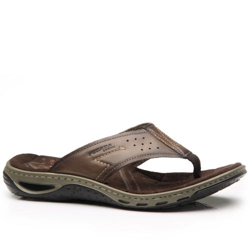 Chinelo Pegada Masculino em Couro Pinhão 131663-02