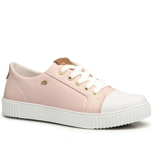 Tênis Pegada Feminino em Couro Rose 219002-02