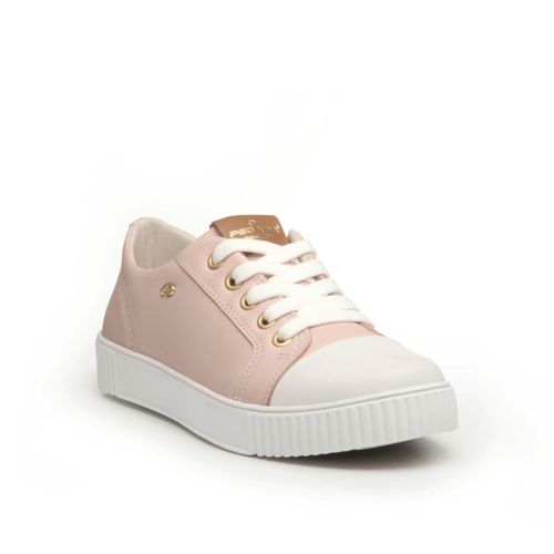 Tênis Pegada Feminino em Couro Rose 219002-02