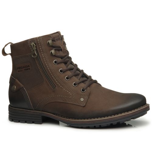 Bota Pegada Masculina em Couro Castanho 180745-03