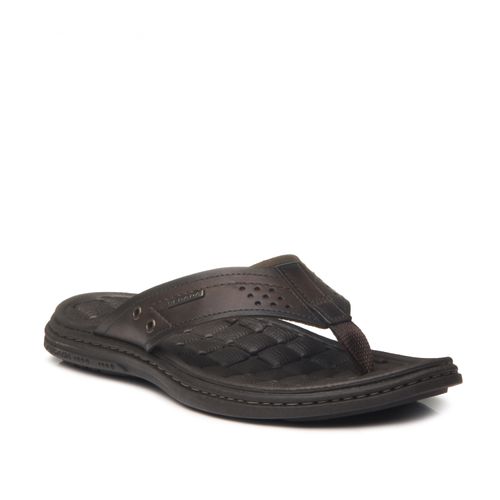 Chinelo Pegada Masculino em Couro Cravo 131221-02