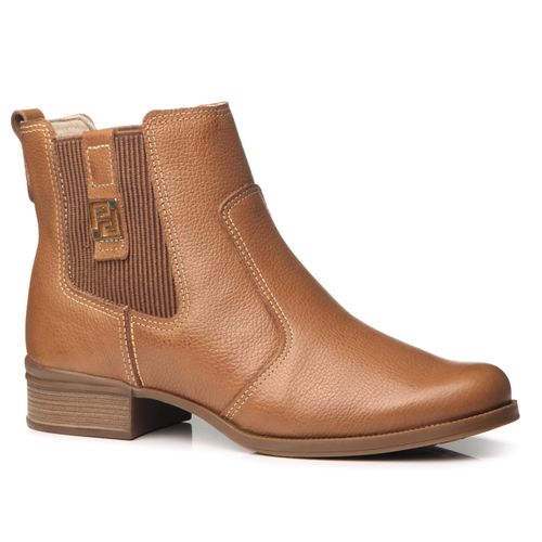 Bota Pegada Feminina em Couro Camel 282003-02