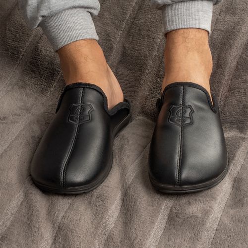 Pantufa Pegada Masculina em Microfibra Preto 166001-04