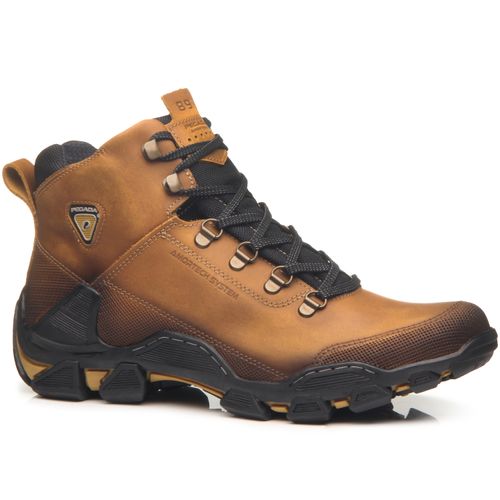 Bota Trekking Pegada Masculina em Couro Camel 150059-01