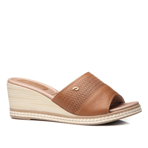 Tamanco Pegada Feminino em Couro Camel 233901-03