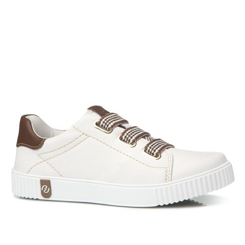 Tênis Pegada Feminino em Couro Branco 219063-01