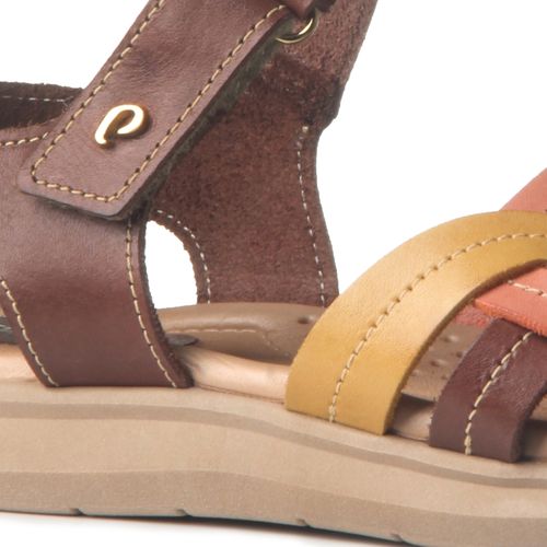 Sandália Pegada Feminina em Couro Terracota 232804-10