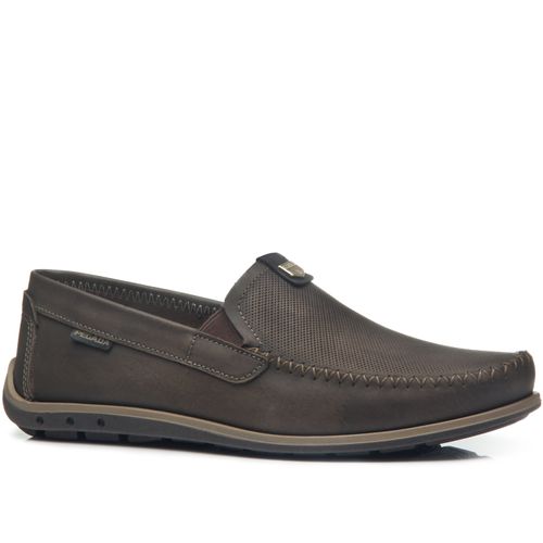 Mocassim Pegada Masculino em Couro Cravo 141603-03