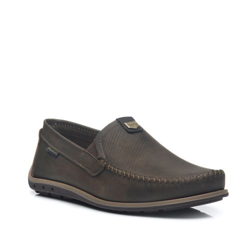 Mocassim Pegada Masculino em Couro Cravo 141603-03