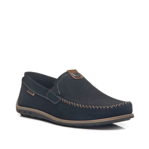 Mocassim Pegada Masculino em Couro Marinho 141603-09