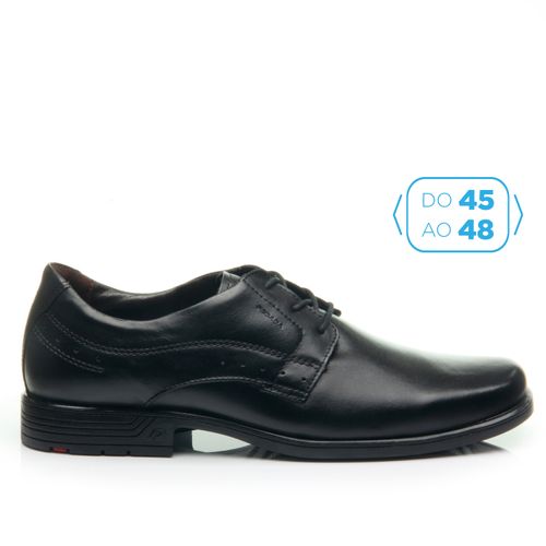 Sapato Pegada Masculino Plus Size em Couro Preto 522109-01