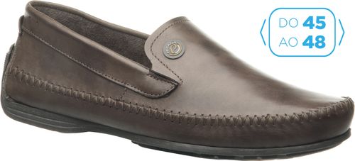 Mocassim Pegada Masculino Plus Size em Couro Cravo 540771-03