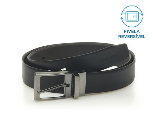 Cintos Reversível Pegada Masculino em Couro Preto CI002346-01