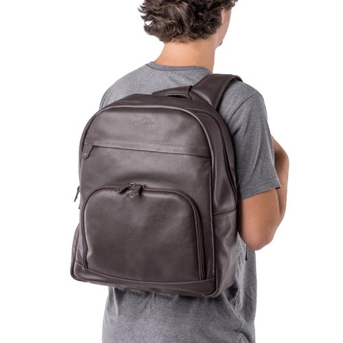 Mochila Pegada em Couro Café PA000041-02