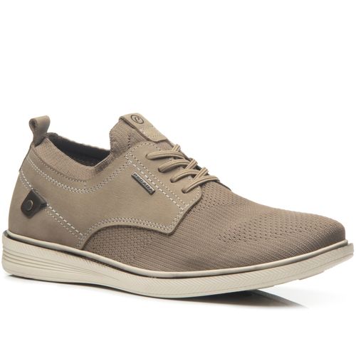 Sapato Casual Pegada Masculino em Couro Areia 126103-02