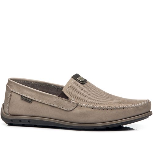 Mocassim Pegada Masculino em Couro Areia 141603-06
