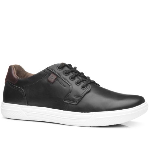 Tênis Casual Pegada Masculino em Couro Preto 110406-10