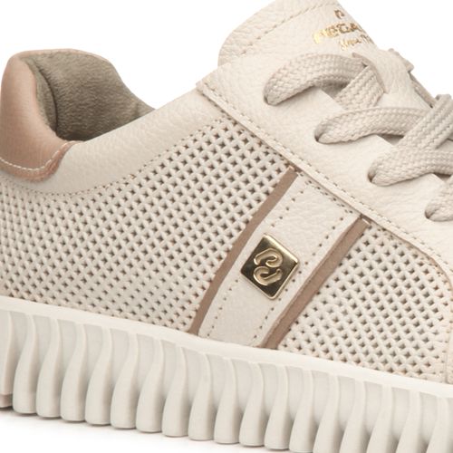 Tênis Pegada Feminino em Couro Off White 210509-02