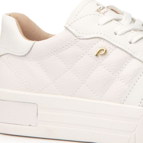 Tênis Pegada Feminino em Couro Branco 212504-01