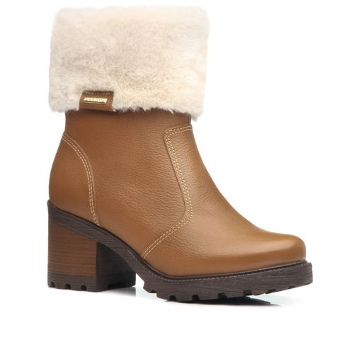 Bota Pegada Feminina em Couro Camel 281328-07