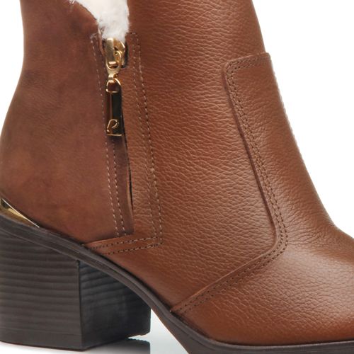 Bota Pegada Feminina em Couro Terracota 280391-03