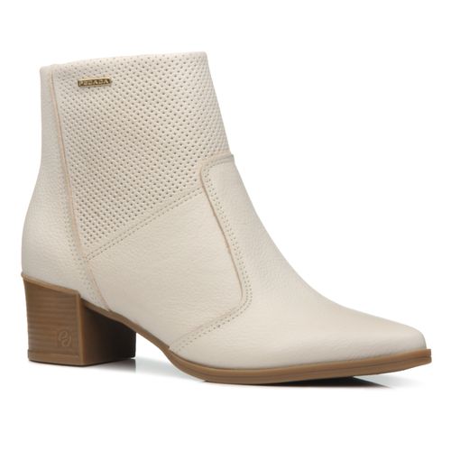 Bota Pegada Feminina em Couro Off White 280502-01