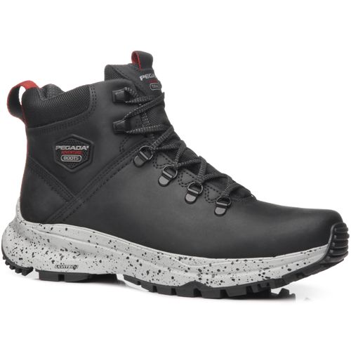 Bota Trekking Pegada Masculina em Couro Preto 150403-06