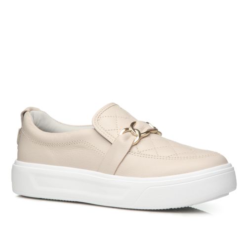 Tenis Pegada Feminino em Couro Off White 211204-02