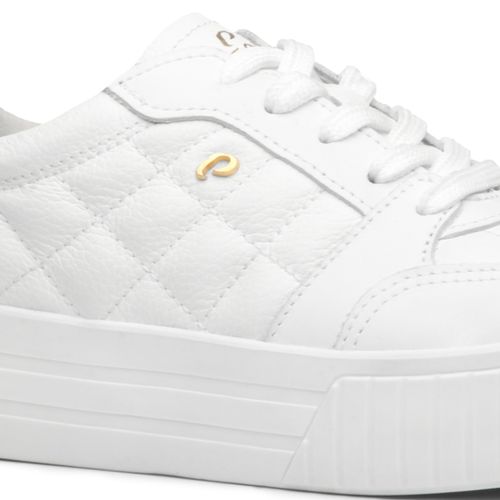 Tenis Pegada Feminino em Couro Branco 212515-01