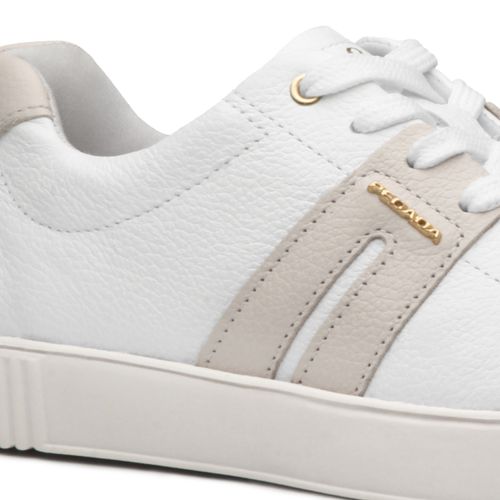 Tenis Pegada Feminino em Couro Branco 219017-01