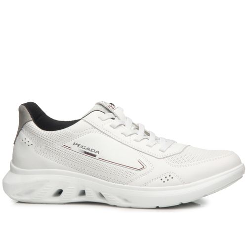 Sapatenis Pegada Masculino em Couro Branco 110802-01