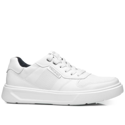 Tênis Casual Pegada Masculino em Couro Branco 110921-01