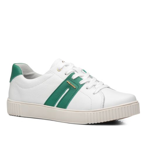 Tenis Pegada Feminino em Couro Branco 219017-03