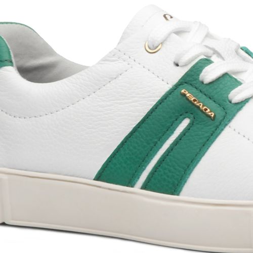 Tenis Pegada Feminino em Couro Branco 219017-03