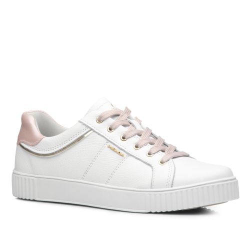 Tenis Pegada Feminino em Couro Branco 219018-01