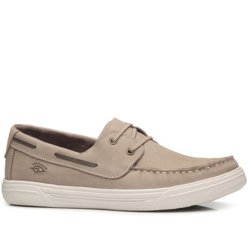 Mocassim Pegada Masculino em Couro Areia 141801-01