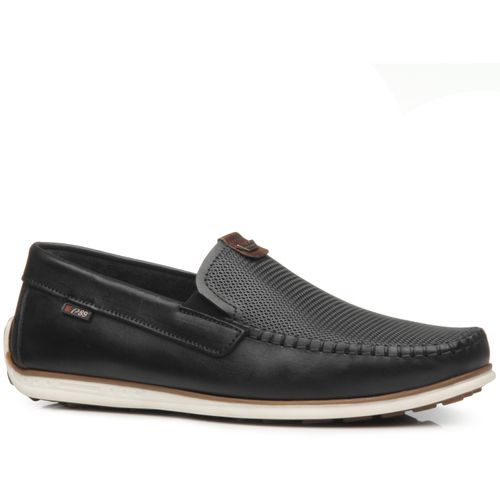 Mocassim Pegada Masculino em Couro Preto 142002-02