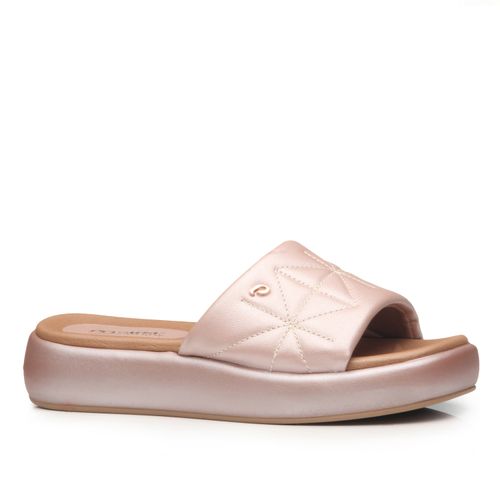 Chinelo Pegada Feminino em Couro Rose 233703-05