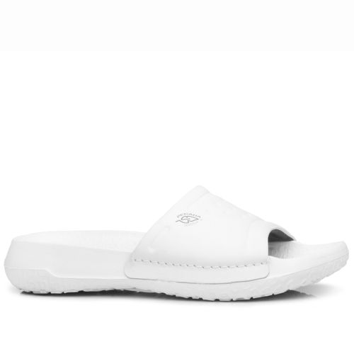 Chinelo Pegada Masculino em Couro Branco 133404-01