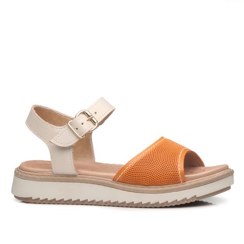 Sandalia Pegada Feminina em Couro Off White 233664-02