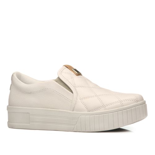 Tenis Pegada Feminino em Couro Off White 212513-02