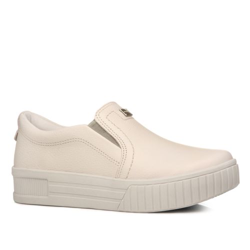 Tênis Pegada Feminino em Couro Off White 212514-02