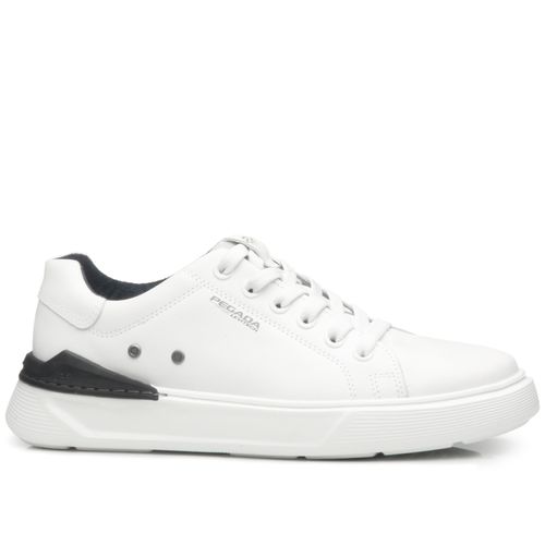 Tênis Casual Pegada Masculino em Couro Branco 110901-01