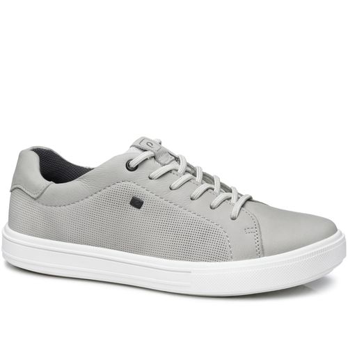 Tênis Casual Pegada Masculino em Couro Silver 111501-09