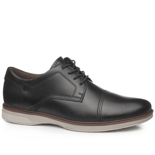 Sapato Casual Pegada Masculino em Couro Preto 126702-01