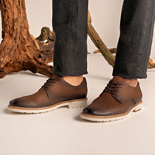 Sapato Casual Pegada Masculino em Couro Castanho 126207-05