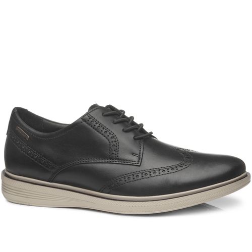 Sapato Casual Pegada Masculino em Couro Preto 126109-01